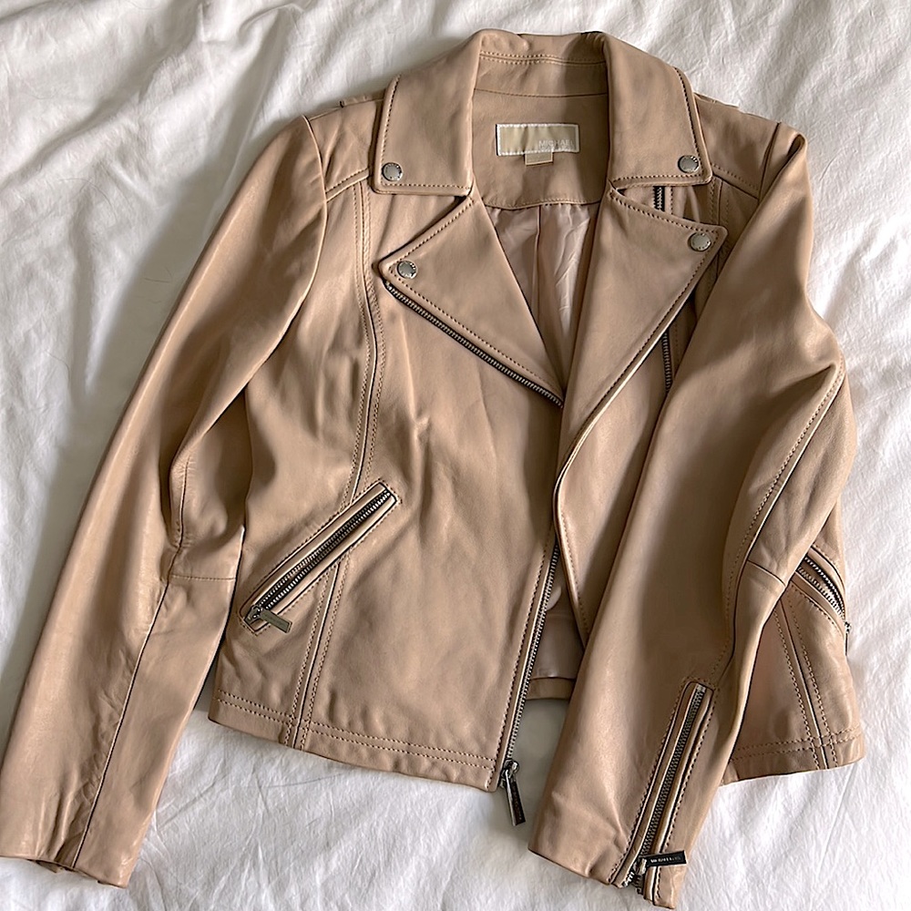MICHAEL Michael Kors Nude Leather Jacket